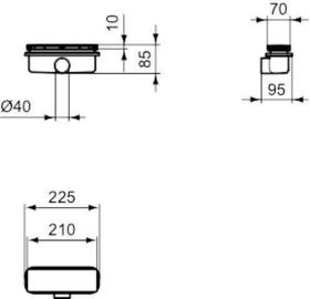 Ideal Standard Ablaufgarnitur Ultra Flat mit Deckel, Chrom