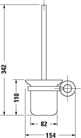 Bürstengarnitur D-Code für Wandmontage, Glas matt, chrom