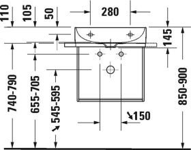 Duravit Möbel-WT DuraSquare 500mm, Weiß o.ÜL, m.HLB, 1 HL