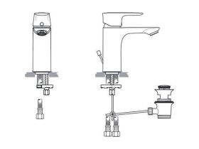 Ideal Standard WT-Armatur Connect Air, 5 m.Ablgarn., Ausld.112mm, Chrom