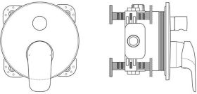 Ideal Standard Badearmatur UP Ceraflex, Rosette 163x163mm, Chrom