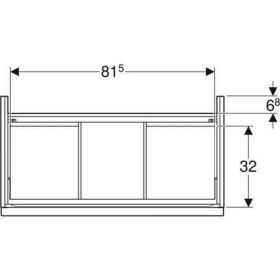 Geberit iCon Unterschrank für WT, 2 Schu 88,8x61,5x47,6cm, weiß hgl./Gr.weiß matt