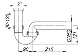 Geruchverschluss 100/1 1 1/2"x DN 40 020215 mit Waschgeraete-Anschluss