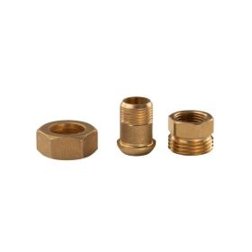 Messing Gewinde-Fitting Verschraubung gerade 3/8 " IG - 3/8" AG (DN10) - schwere Ausführung