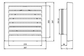 Zehnder Außenwandgitter für Wandeinbau DN 125