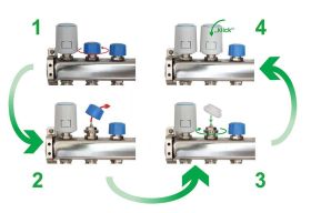 Stellantrieb Fußbodenheizung 230 V NC Alpha 5 Ventilanpassung VA10 10 Stück