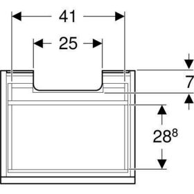 Geberit Renova Plan US f. WT, mit 1 Schu u. Innenschubl., 48,4x60,6x40,7cm, weiß