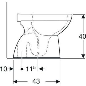 Geberit Renova Stand-WC Tiefspüler, Abg. teilgeschl.Form, Rimfree, weiß