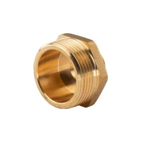 Messing Gewinde-Fitting Reduziernippel 1 1/4''AG (DN 32) - 1/2"AG (DN 15) - schwere Ausführung