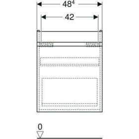 Geberit Renova Plan US f. WT, mit 1 Schu u. Innenschubl., 48,4x60,6x40,7cm, weiß