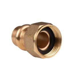 Kupfer Pressfitting Übergangsverschraubung aus Rotguss 15 mm - 1/2" IG (Überwurf) flachdichtend V+M-Kontur DVGW