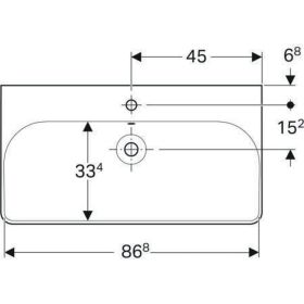 Geberit Smyle Square Waschtisch, 90x48cm m. Hl., m. Ül., weiß