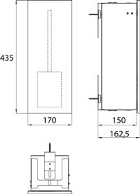 Emco Bad Bürstengarnitur-Modul asis pure Unterputz, Anschlag re 435mm alpin-weiss