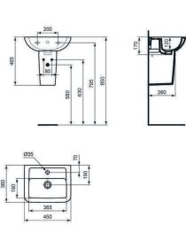 Ideal Standard Handwaschbecken Eurovit P m.Ül., 450x360x170mm, Weiß