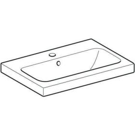 Geberit iCon Light WT 60x42cm, verk. Aus mit Hahnloch, mit Überlauf, weiß