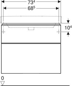 Geberit Smyle Square US für WT, m. 2 Sch 73,4x61,7x47cm, weiß