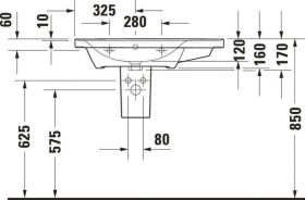Duravit Möbelwaschtisch D-Neo, 800mm, we 1 HL, Becken links
