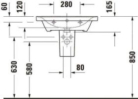 Duravit Möbelwaschtisch D-Neo, 650mm, we mit HLB, 1 HL