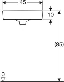 Geberit Renova Compact Eck-HWB, 45x39,5c m. Hl., m. Ül., weiß