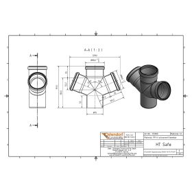 HTsafeDA Doppelabzweig DN 75/75/75 67,5 Grad