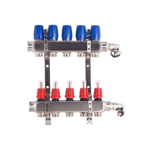 Heizkreisverteiler Komplettset BASIC für Fußbodenheizung 5 Heizkreise