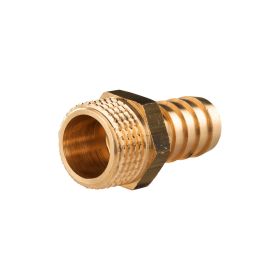Messing Gewinde-Fitting Schlauchanschluss 1/2" AG (DN 15) Länge 15 mm - schwere Ausführung
