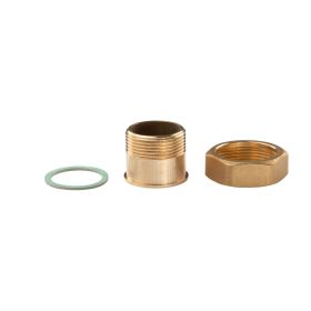 Messing Gewinde-Fitting Schaft flachdichtend mit Kappe 1 1/4"AG (DN 32) - 1 1/2"IG (DN 40) - schwere Ausführung