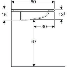 Geberit Vitalis WT, barrierefrei, 65x60c m. Hl., m. Ül., weiß