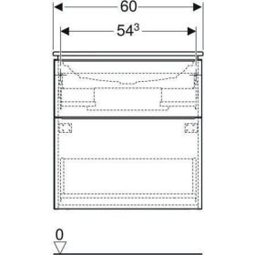 Geberit iCon Set MWT m. US, 2 Schubl. 60x63x48cm, weiß hgl./Griff weiß matt
