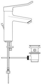 Ideal Standard WT-Armatur Ceraplus Grand m.Bügelgriff m.Ablgarn. Ausld.123mm Chr