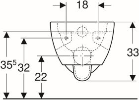 Geberit Renova Wand-WC Tiefspüler teilgeschlossene Form, Rimfree, weiß