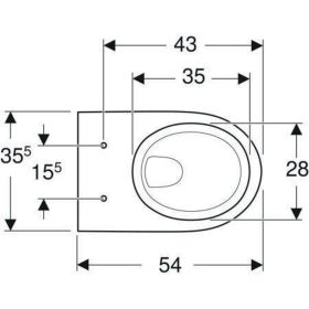 Geberit Renova Wand-WC Tiefspüler, Rimfr weiß, KeraTect