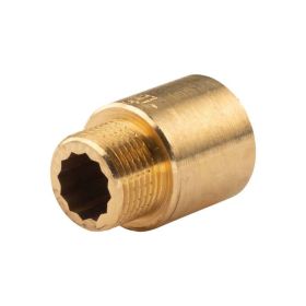 Messing Gewinde-Fitting Hahnverlängerung IG/AG 3/8" (DN 10) Länge 20 mm - schwere Ausführung