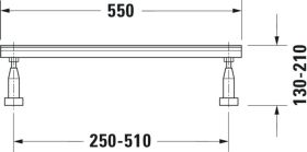 Fußgestell für Bade- und Duschwannen mit Seitenlänge > 1500 mm, 3 Stück