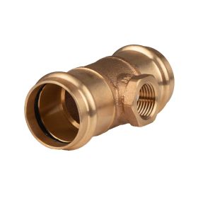 Kupfer Pressfitting T-Stück aus Rotguss 35 mm - 1/2" IG - 35 mm V+M-Kontur DVGW