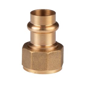 Kupfer Pressfitting Übergangsverschraubung aus Rotguss 15 mm - 1/2" IG (Überwurf) flachdichtend V+M-Kontur DVGW