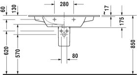 Möbelwaschtisch ME by Starck 1030 mm mit ÜL, mit HLB, 1 HL, weiß