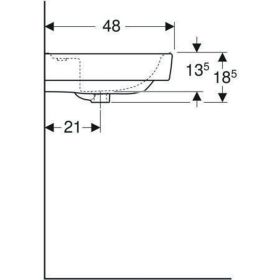 Geberit Renova Plan Waschtisch, 60x48cm m. Hl., o. Ül., weiß