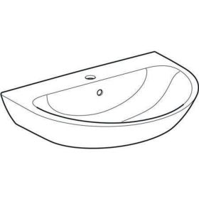 Geberit Renova Waschtisch, 70x52cm m. Hl. mittig, m. Ül., weiß, KeraTect