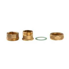 Messing Gewinde-Fitting Verschraubung gerade flachdichtend 1 1/2"IG - 1 1/2"AG (DN 40) - schwere Ausführung