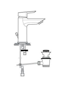 Ideal Standard Waschtischarmatur Tesi, 5 l/min., m.Ablgarn., Ausld. 93mm, Chrom