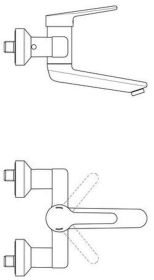 Ideal Standard Wand-WT-Armatur Ceraplus Ausld.230-249mm absp.S-Anschlüsse Chrom