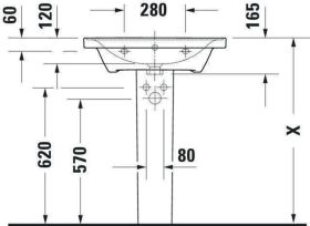 Duravit Möbelwaschtisch D-Neo, 650mm, we mit HLB, 1 HL