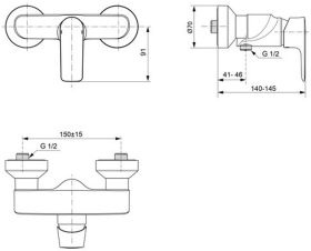 Ideal Standard Brausearmatur AP Connect Ausld. 41mm, Brushed Gold