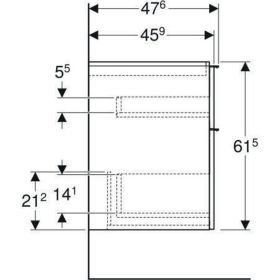 Geberit iCon Unterschrank für WT, 2 Schu 59,2x61,5x47,6cm, lava