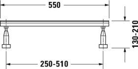 Fußgestell für Bade- und Duschwannen mit Seitenlänge > 1500 mm, 3 Stück