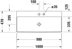 Möbel-WT DuraSquare 1000mm o. ÜL, 2 HL, geschl., weiß