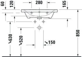 Duravit Möbelwaschtisch D-Neo, 650mm, we mit HLB, 1 HL