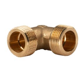 Messing Gewinde-Fitting 90° Winkel 3/4" AG - 3/4" AG (DN20) - schwere Ausführung