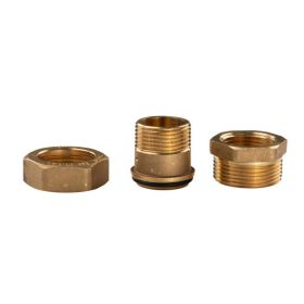 Messing Gewinde-Fitting Verschraubung mit O-Ring konisch dichtend 1" IG - 1" AG (DN25) - schwere Ausführung